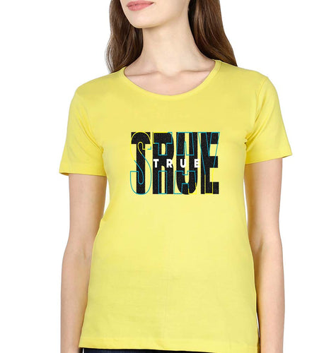 Stay True T-Shirt for Women-Yellow-Ektarfa.online