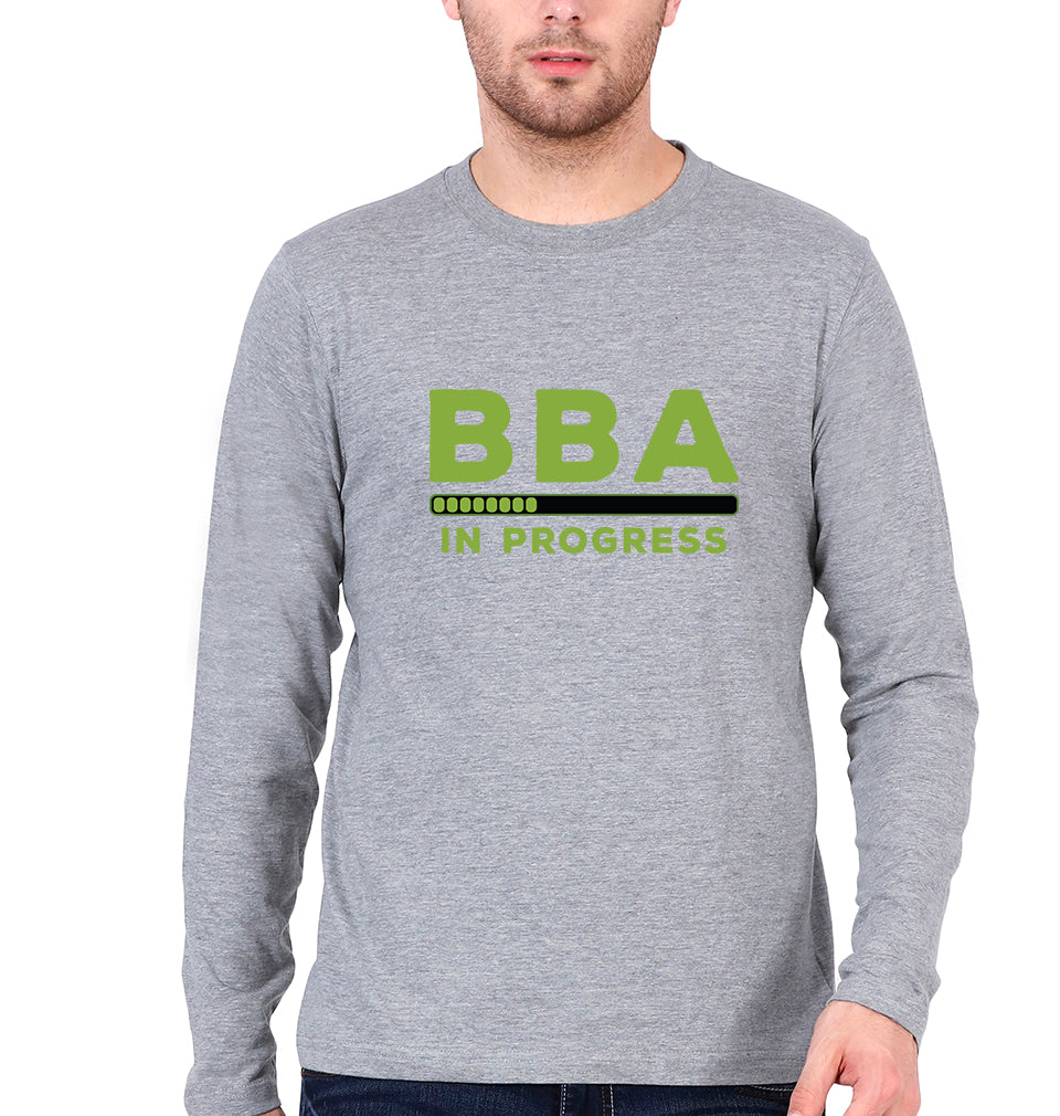 BBA Full Sleeves T-Shirt for Men-Grey Melange-Ektarfa.online
