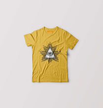 Load image into Gallery viewer, Eye Pyramid Kids T-Shirt for Boy/Girl-0-1 Year(20 Inches)-Golden Yellow-Ektarfa.online
