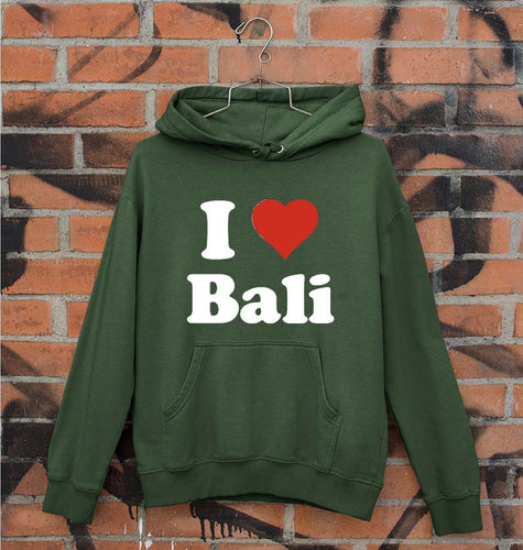 I Love Bali Unisex Hoodie for Men/Women-Dark Green-Ektarfa.online