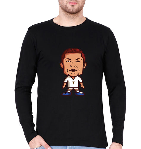 Cristiano Ronaldo CR7 Full Sleeves T-Shirt for Men-Black-Ektarfa.online