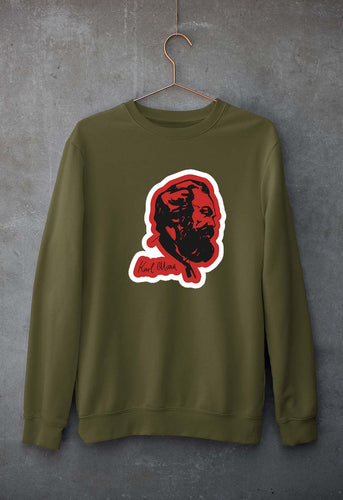 Karl Marx Unisex Sweatshirt for Men/Women-Olive Green-Ektarfa.online