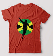 Load image into Gallery viewer, Usain Bolt T-Shirt for Men-Brick Red-Ektarfa.online
