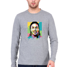 Load image into Gallery viewer, Ronaldinho Full Sleeves T-Shirt for Men-S(38 Inches)-GREY-Ektarfa.online
