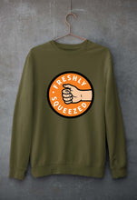 Load image into Gallery viewer, Orange Cassidy - Freshly Squeezed Friends Unisex Sweatshirt for Men/Women-S(40 Inches)-Olive Green-Ektarfa.online
