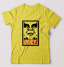 Load image into Gallery viewer, Obey T-Shirt for Men-S(38 Inches)-Yellow-Ektarfa.online
