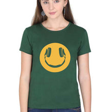 Load image into Gallery viewer, Emoji Headphone Music T-Shirt for Women-Dark Green-Ektarfa.online
