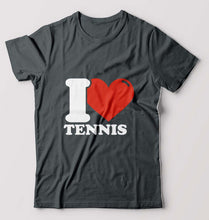 Load image into Gallery viewer, I Love Tennis T-Shirt for Men-Steel grey-Ektarfa.online

