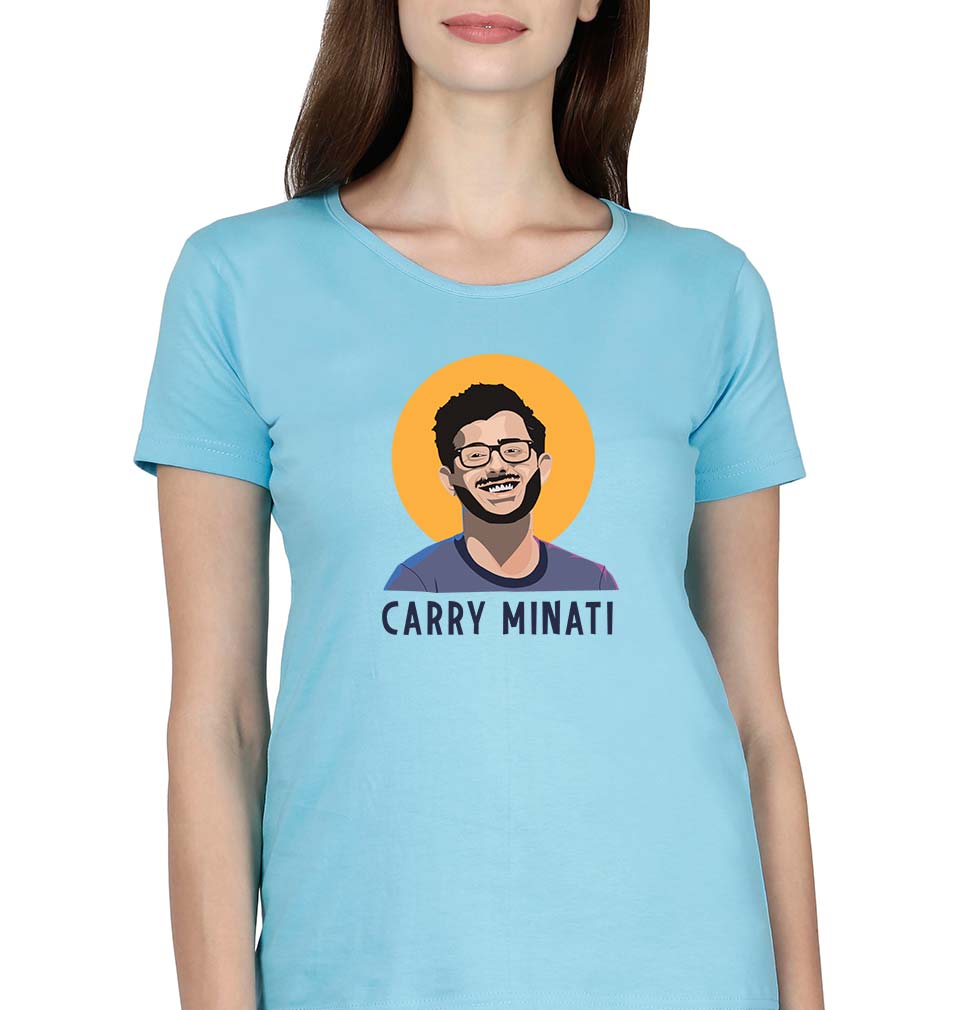 CarryMinati(Ajey Nagar) T-Shirt for Women-XS(32 Inches)-SkyBlue-Ektarfa.online