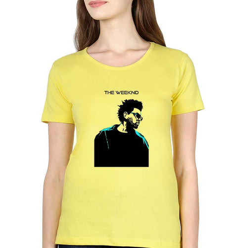 The Weeknd T-Shirt for Women-XS(32 Inches)-Yellow-Ektarfa.online