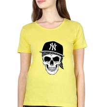 Load image into Gallery viewer, Hip Hop Skull NY T-Shirt for Women-Yellow-Ektarfa.online
