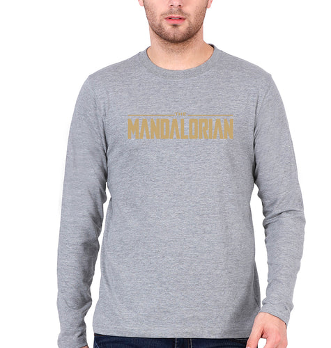 The Mandalorian Full Sleeves T-Shirt for Men-Grey Melange-Ektarfa.online