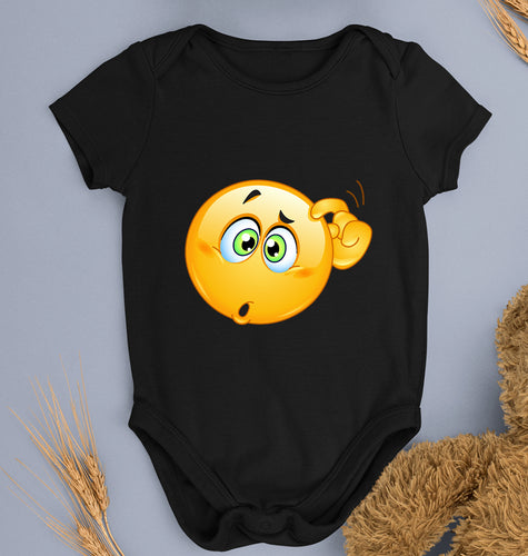 Emoji Kids Romper For Baby Boy/Girl-0-5 Months(18 Inches)-Black-Ektarfa.online