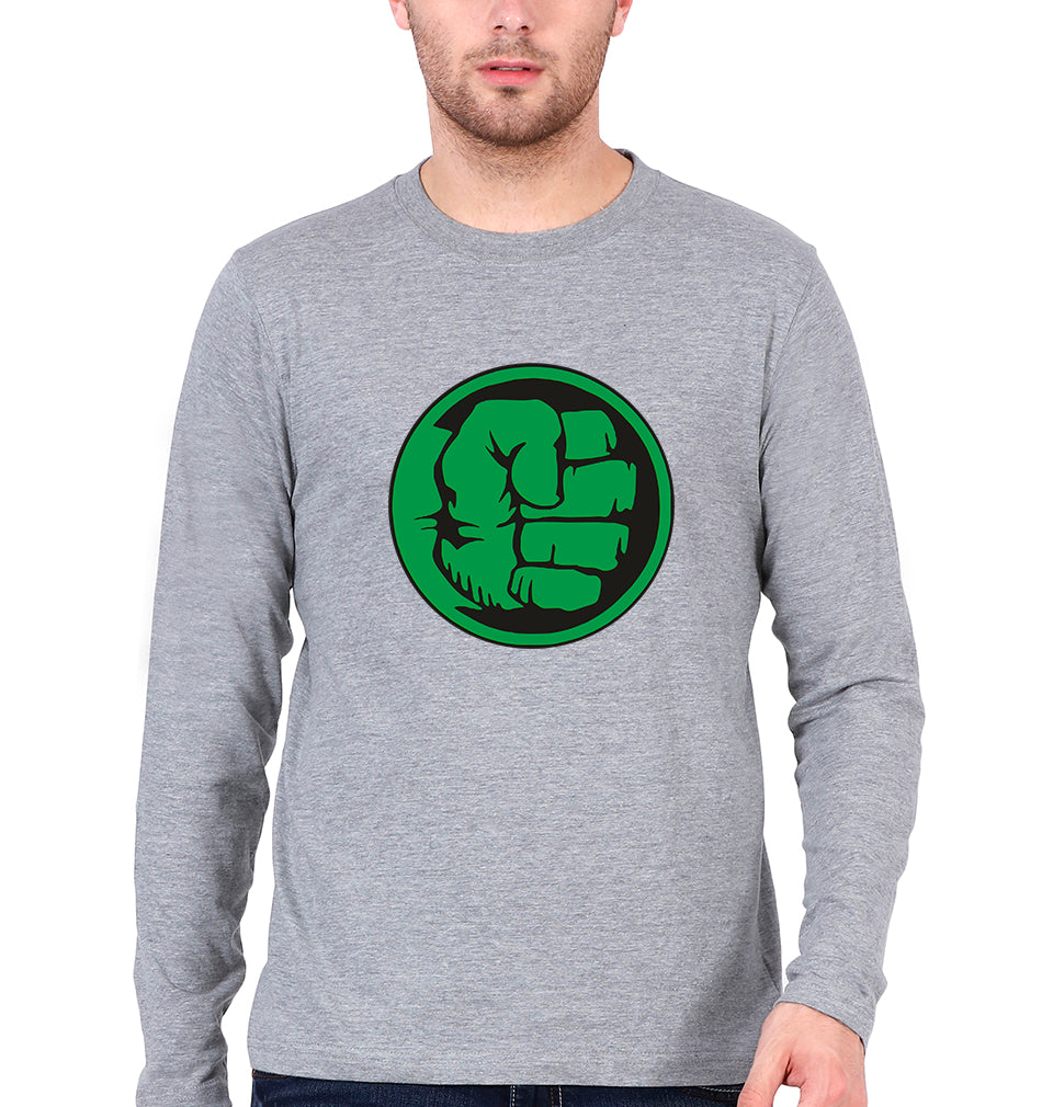 Hulk Full Sleeves T-Shirt for Men-Grey Melange-Ektarfa.online