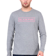Load image into Gallery viewer, Black Pink Kpop Full Sleeves T-Shirt for Men-Grey Melange-Ektarfa.online
