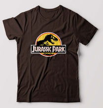 Load image into Gallery viewer, Jurassic Park T-Shirt for Men-S(38 Inches)-Coffee Brown-Ektarfa.online
