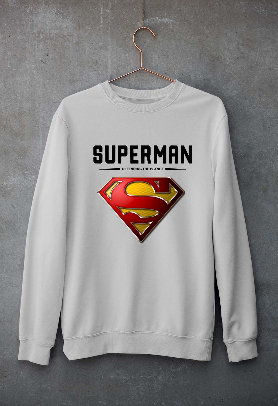 Superman Superhero Unisex Sweatshirt for Men/Women-Grey Melange-Ektarfa.online