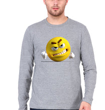 Load image into Gallery viewer, Angry Emoji Full Sleeves T-Shirt for Men-Grey Melange-Ektarfa.online
