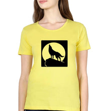 Load image into Gallery viewer, Wolf T-Shirt for Women-XS(32 Inches)-Yellow-Ektarfa.online
