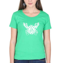 Load image into Gallery viewer, Linkin Park T-Shirt for Women-XS(32 Inches)-Flag Green-Ektarfa.online
