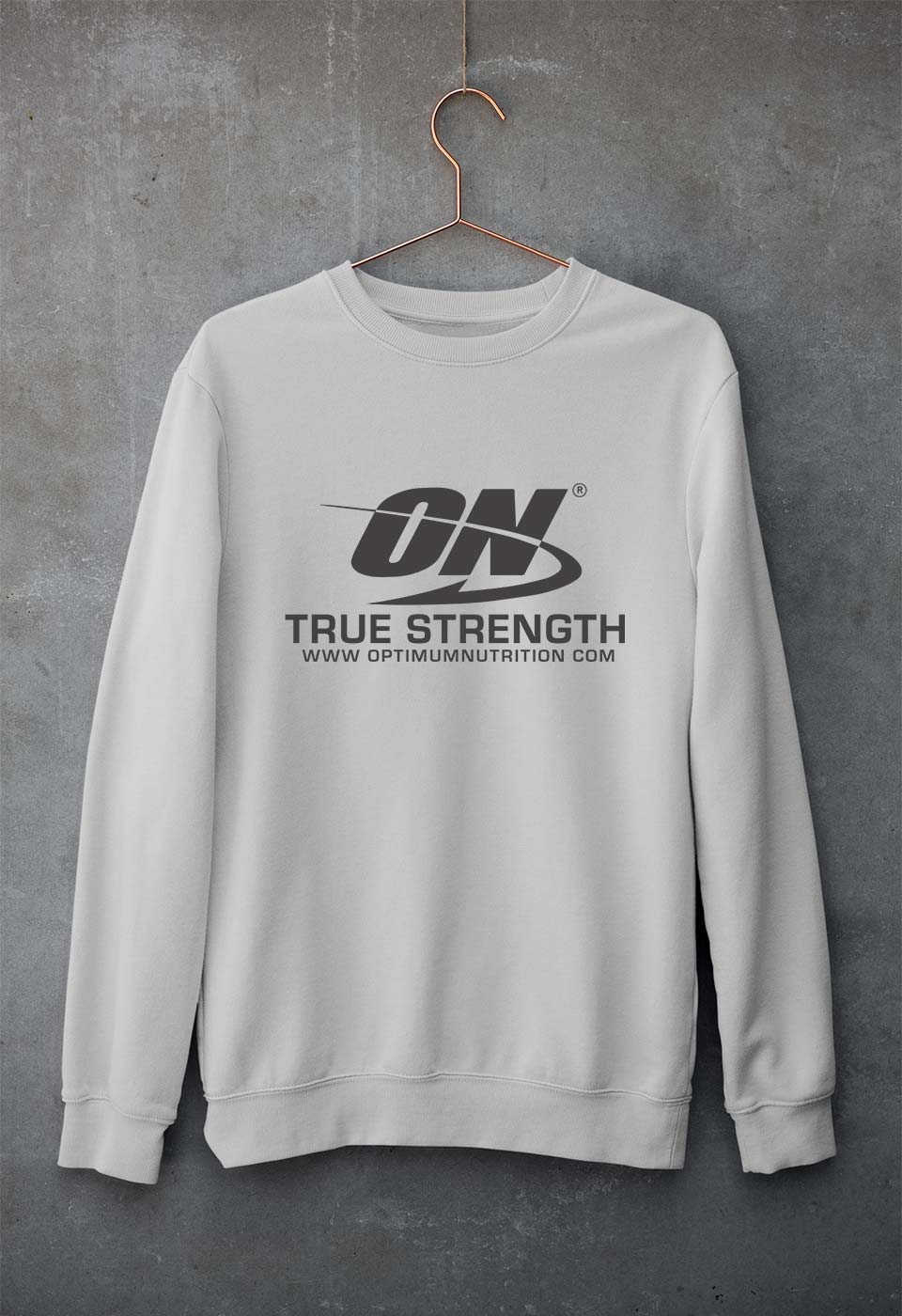 optimum nutrition Unisex Sweatshirt for Men/Women-Grey Melange-Ektarfa.online