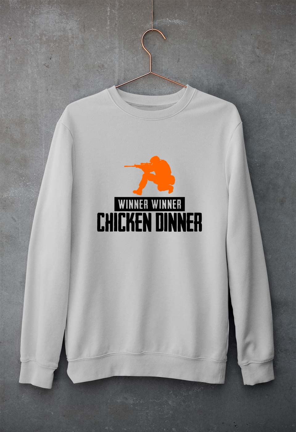 PUBG Winner Winner Chicken Dinner Unisex Sweatshirt for Men/Women-Grey Melange-Ektarfa.online