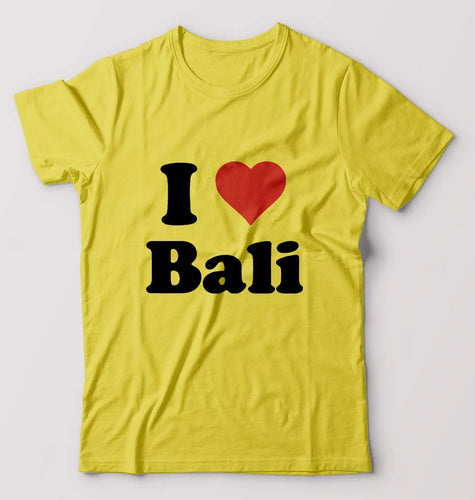 I Love Bali T-Shirt for Men-Yellow-Ektarfa.online