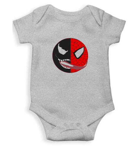 Venom VS Spiderman Kids Romper Kids Romper For Baby Boy/Girl-0-5 Months(18 Inches)-Grey-Ektarfa.online