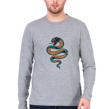 Load image into Gallery viewer, Snake Full Sleeves T-Shirt for Men-Grey Melange-Ektarfa.online
