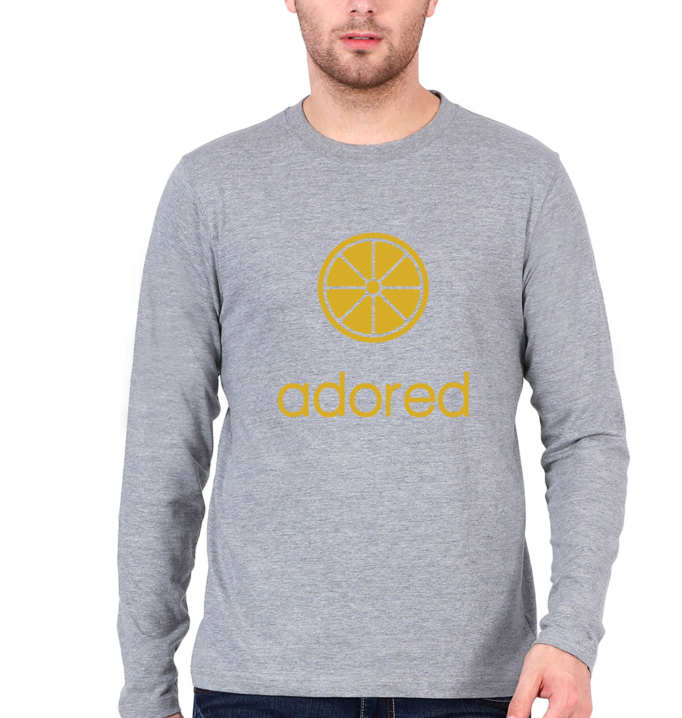 Adored Full Sleeves T-Shirt for Men-Grey Melange-Ektarfa.online