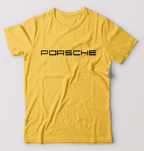 Load image into Gallery viewer, Porsche T-Shirt for Men-S(38 Inches)-Golden Yellow-Ektarfa.online
