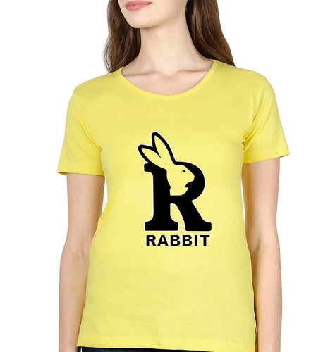 Rabbit Bunny T-Shirt for Women-Yellow-Ektarfa.online