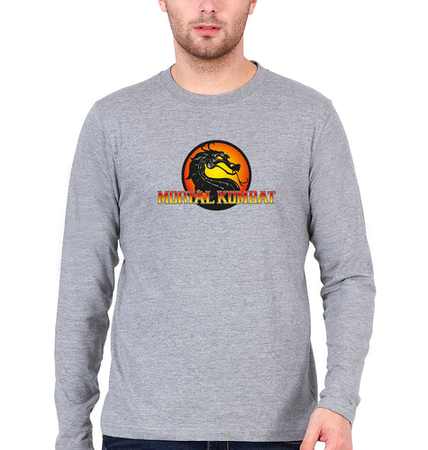 Mortal Kombat Full Sleeves T-Shirt for Men-Grey Melange-Ektarfa.online