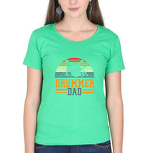 Load image into Gallery viewer, Drummer Dad T-Shirt for Women-Flag Green-Ektarfa.online

