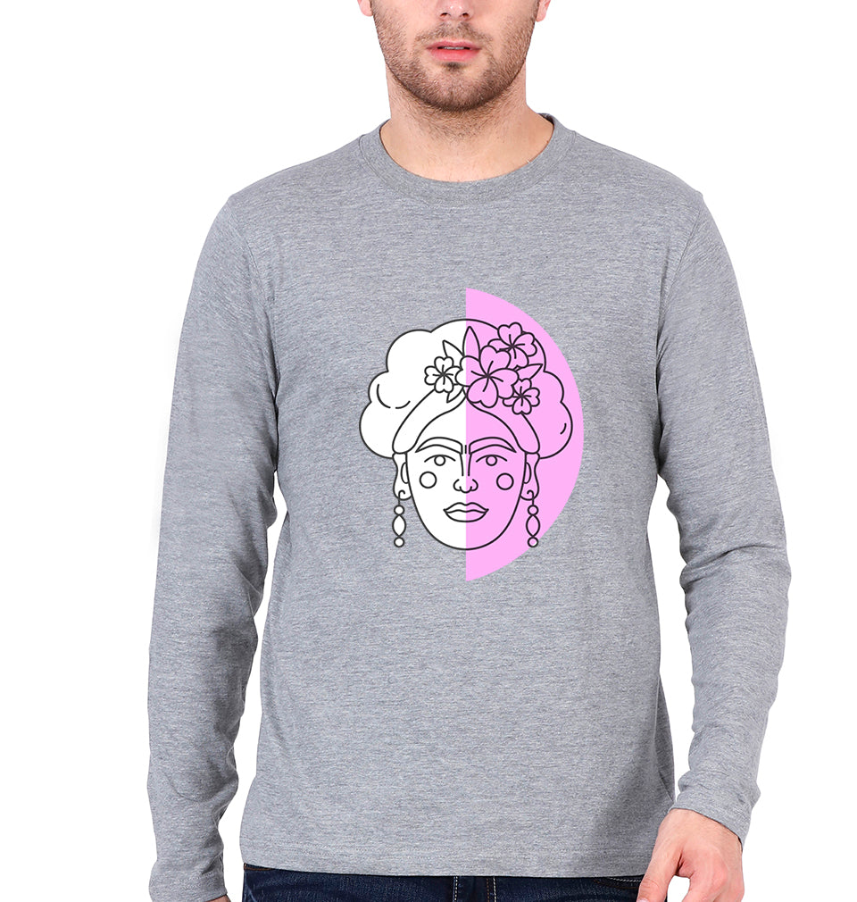 Frida Kahlo Full Sleeves T-Shirt for Men-Grey Melange-Ektarfa.online