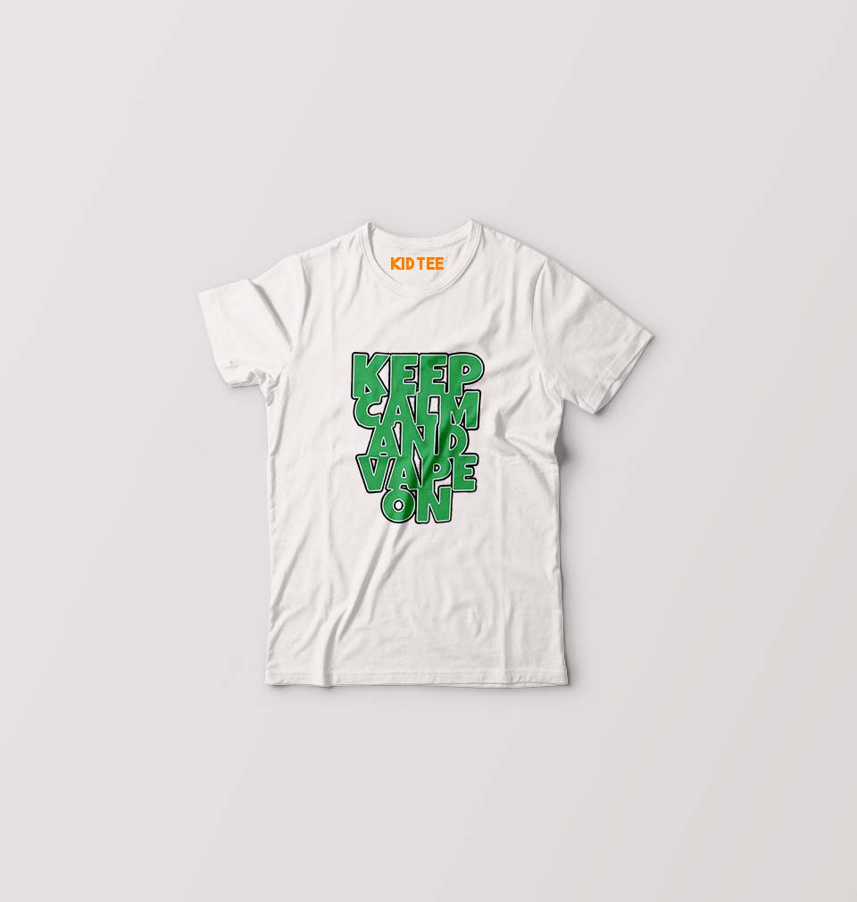 keep calm and vape on Kids T-Shirt for Boy/Girl-0-1 Year(20 Inches)-White-Ektarfa.online
