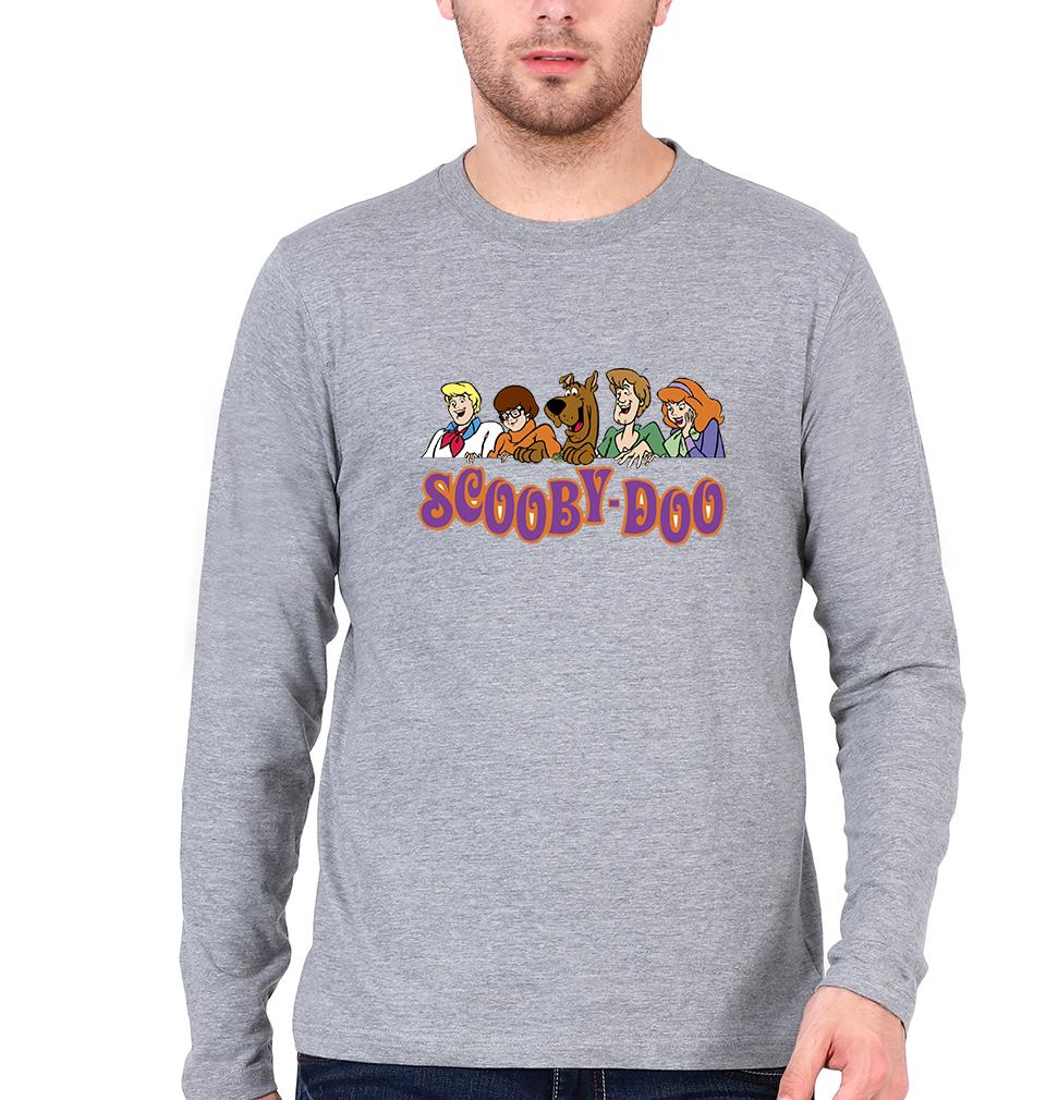 Scooby Doo Full Sleeves T-Shirt for Men-S(38 Inches)-Grey Melange-Ektarfa.online