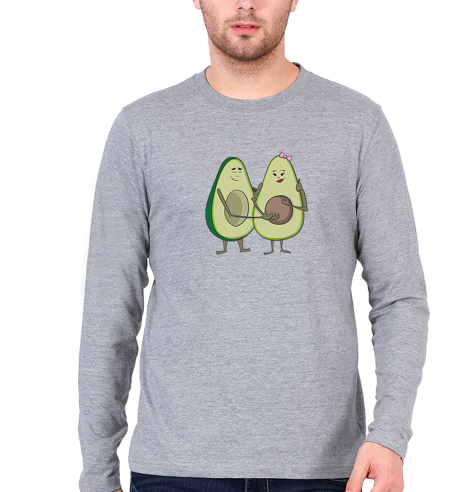 Avocado Full Sleeves T-Shirt for Men-Grey Melange-Ektarfa.online