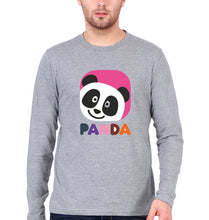 Load image into Gallery viewer, Panda Full Sleeves T-Shirt for Men-Grey Melange-Ektarfa.online
