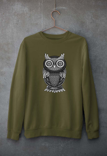 Owl Unisex Sweatshirt for Men/Women-Olive Green-Ektarfa.online