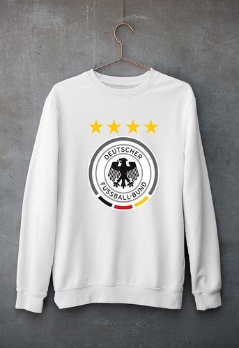 Germany Football Unisex Sweatshirt for Men/Women-S(40 Inches)-White-Ektarfa.online