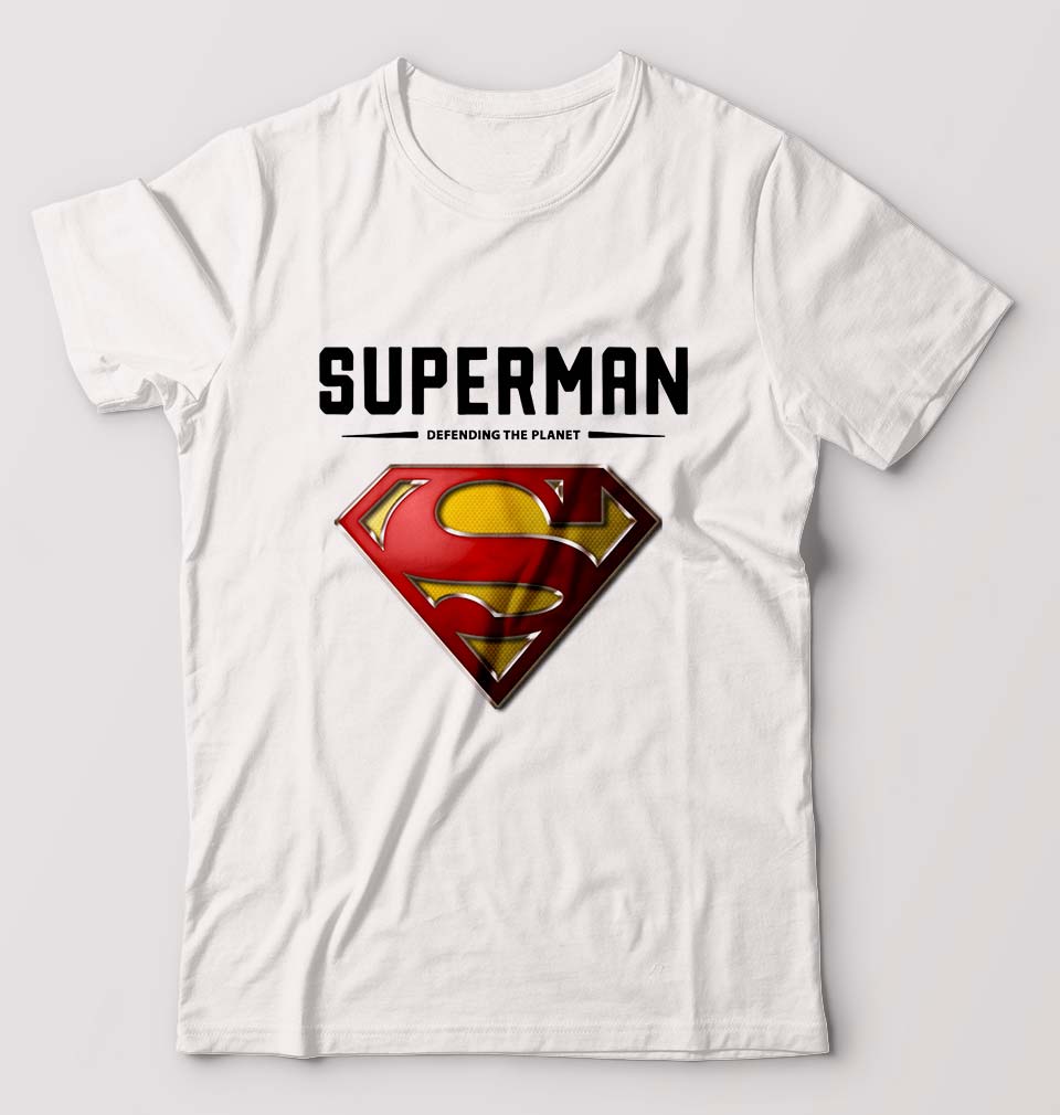 Superman Superhero T-Shirt for Men-White-Ektarfa.online
