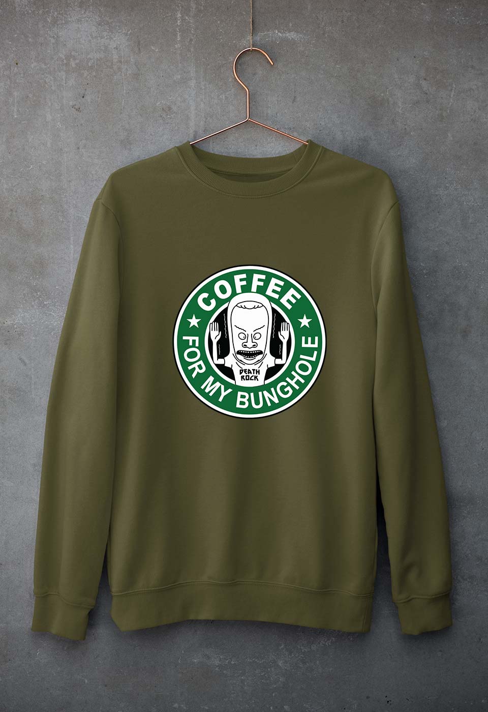 Beavis and Butt-Head Unisex Sweatshirt for Men/Women-Olive Green-Ektarfa.online