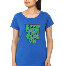 Load image into Gallery viewer, keep calm and vape on T-Shirt for Women-Royal Blue-Ektarfa.online
