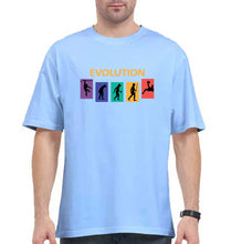 Load image into Gallery viewer, Evolution Football Oversized T-Shirt for Men-Baby Blue-Ektarfa.online
