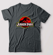 Load image into Gallery viewer, Jurassic Park T-Shirt for Men-S(38 Inches)-Steel grey-Ektarfa.online
