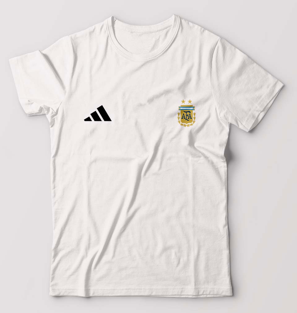 Argentina Football T-Shirt for Men-S(38 Inches)-White-Ektarfa.online