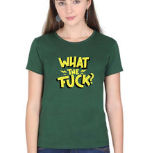 Load image into Gallery viewer, What The Fuck T-Shirt for Women-Dark Green-Ektarfa.online
