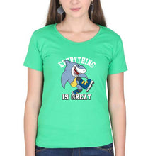 Load image into Gallery viewer, Shark T-Shirt for Women-XS(32 Inches)-Flag Green-Ektarfa.online
