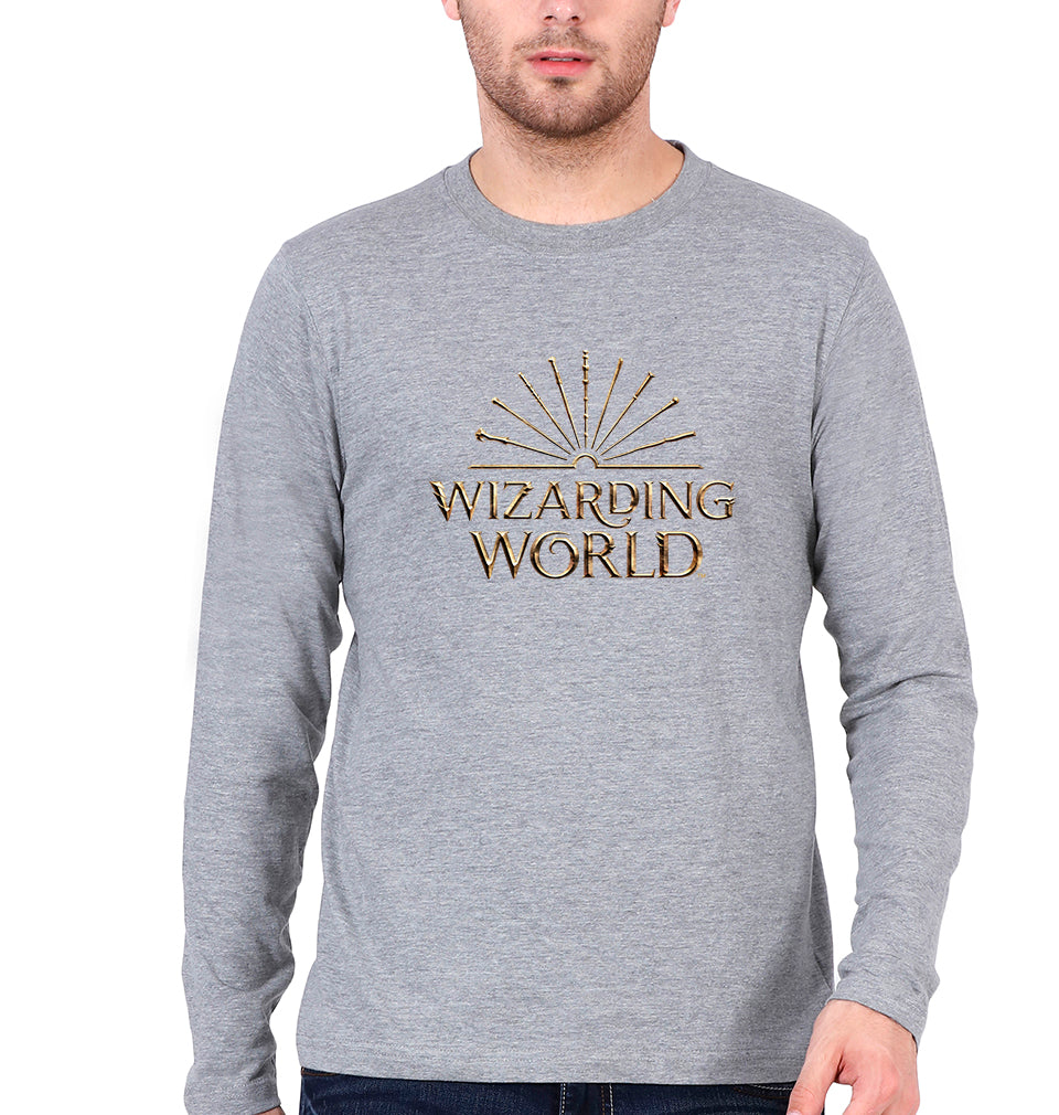 Wizarding World Full Sleeves T-Shirt for Men-Grey Melange-Ektarfa.online